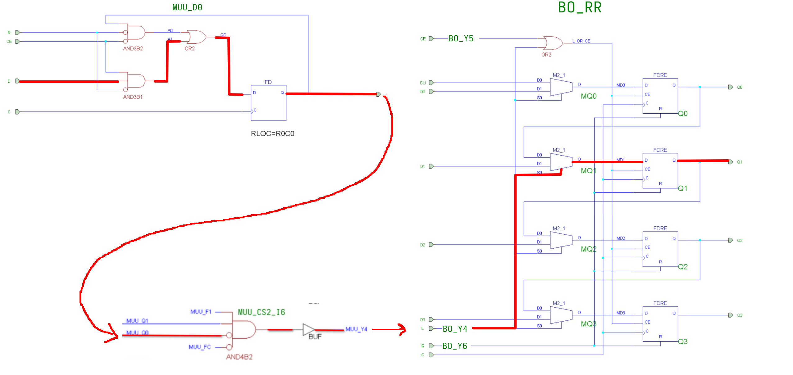 Схемы, участвующие в критическом пути АЛУ