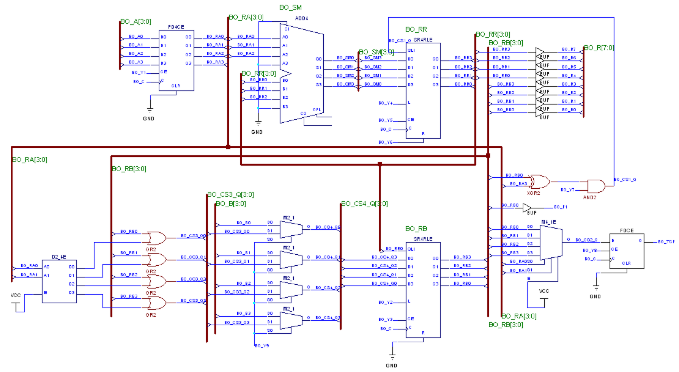 Логическая схема блока операций