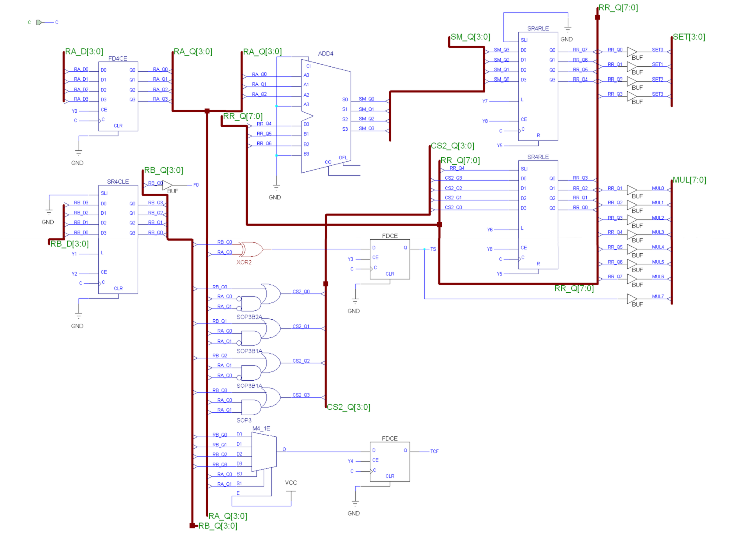 Логическая схема блока операций